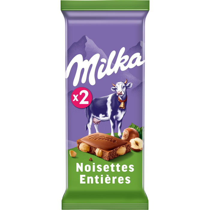MILKA Tablette de chocolat au lait aux noisettes entières