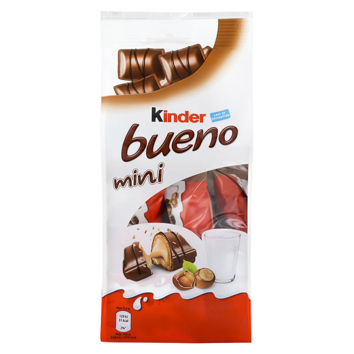 KINDER Bueno Mini Barres chocolatées au lait et noisettes