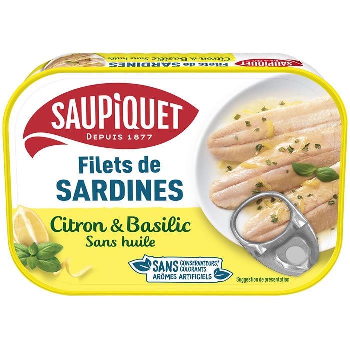 SAUPIQUET Filets de sardines sans arêtes au citron et basilic