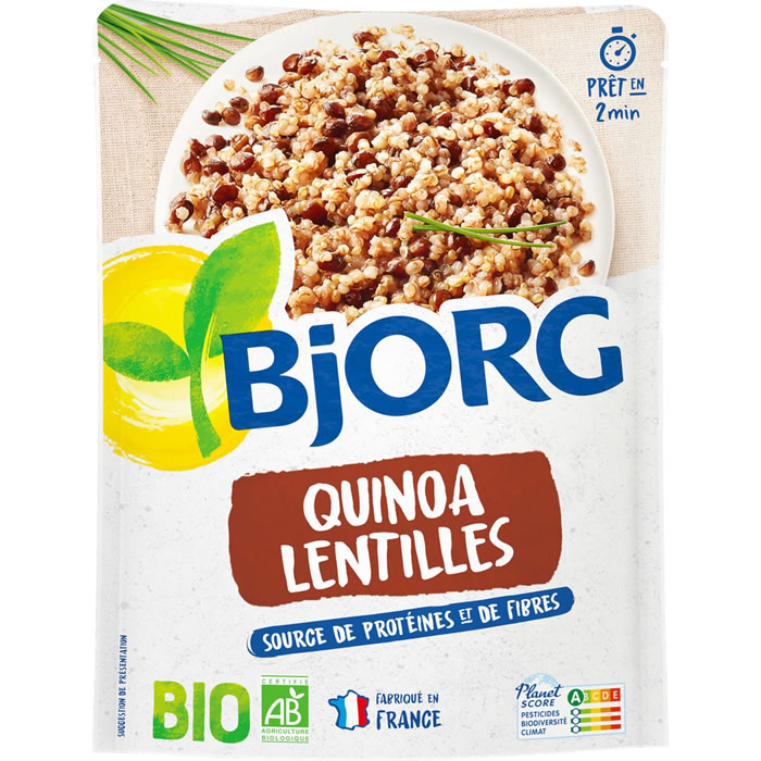 BJORG Quinoa et lentilles bio micro-ondes