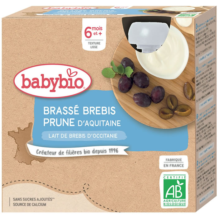 BABYBIO Brassé à la prune et lait de brebis bio dès 6 mois