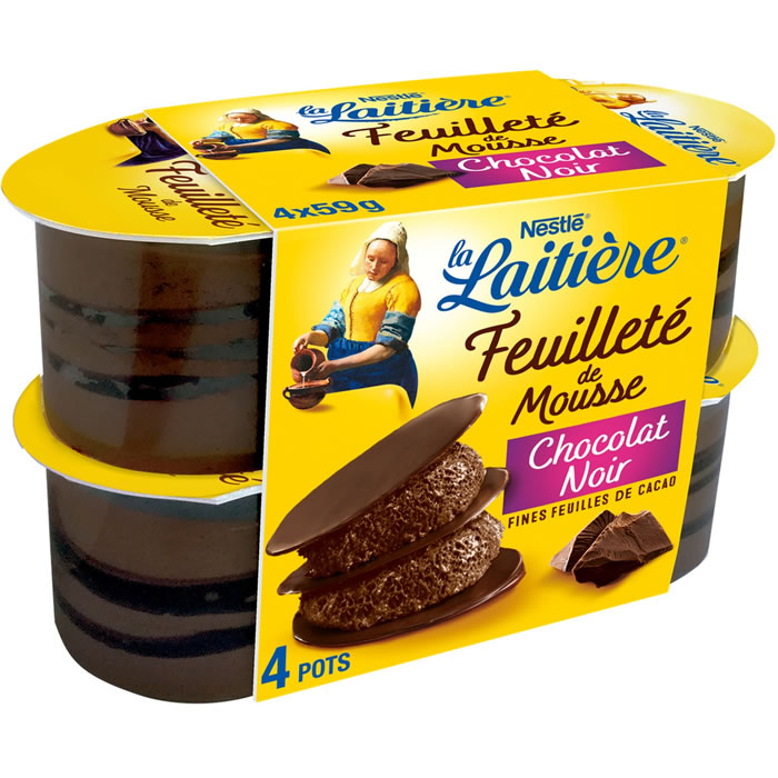 LA LAITIERE Feuilleté de Mousse Mousse au chocolat noir
