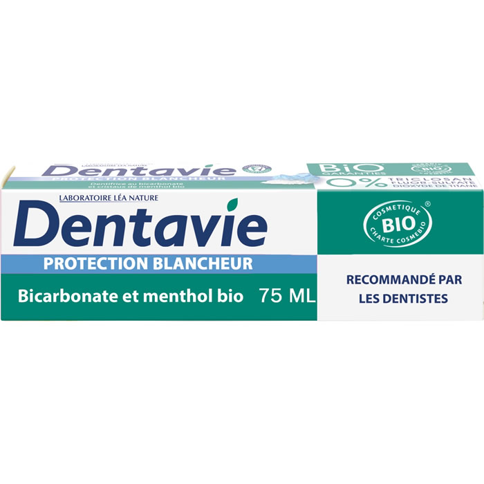 DENTAVIE Dentifrice protection et blancheur au bicarbonate bio
