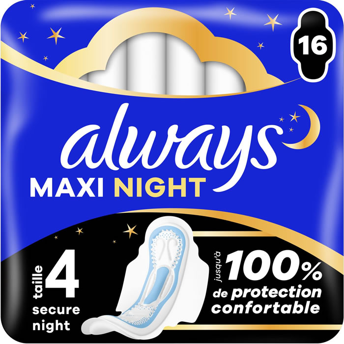 ALWAYS Night Serviettes hygiéniques avec ailettes maxi