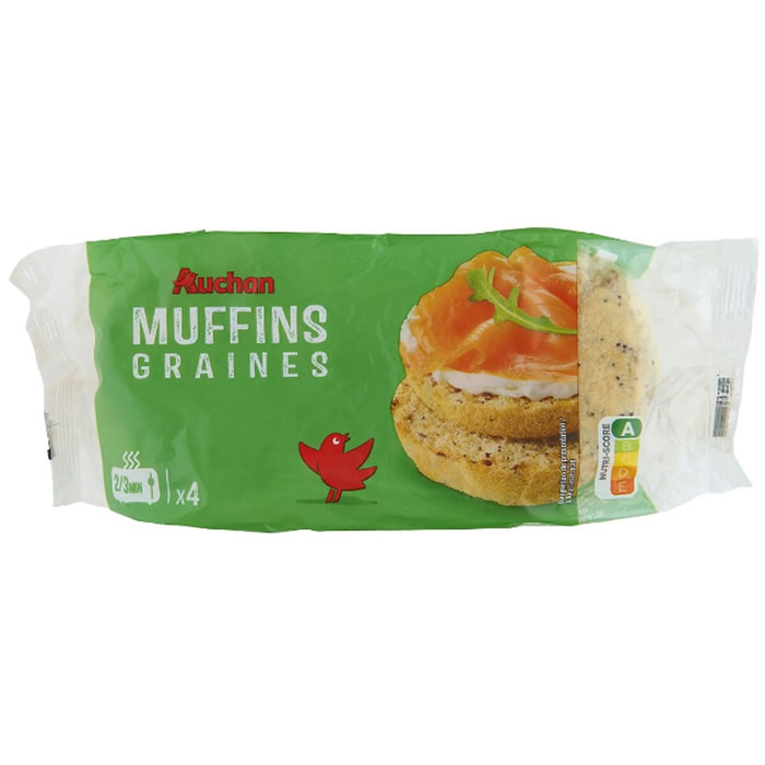 AUCHAN Muffins aux graines