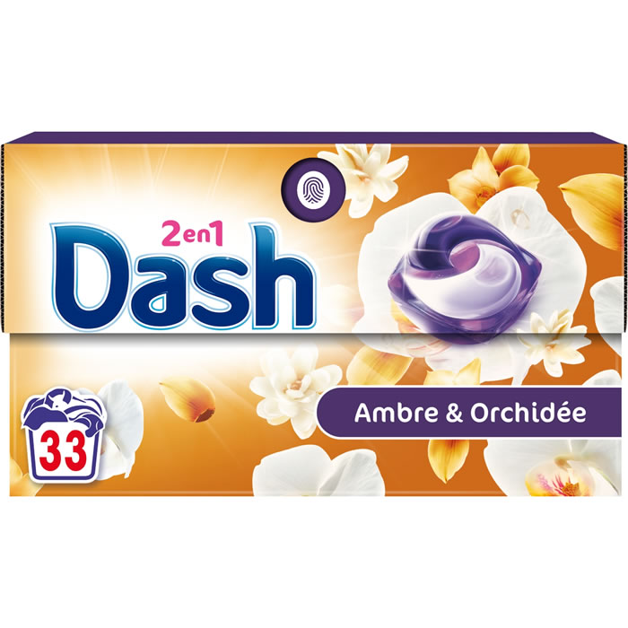 DASH Lessive capsules 2 en 1 ambre et orchidée