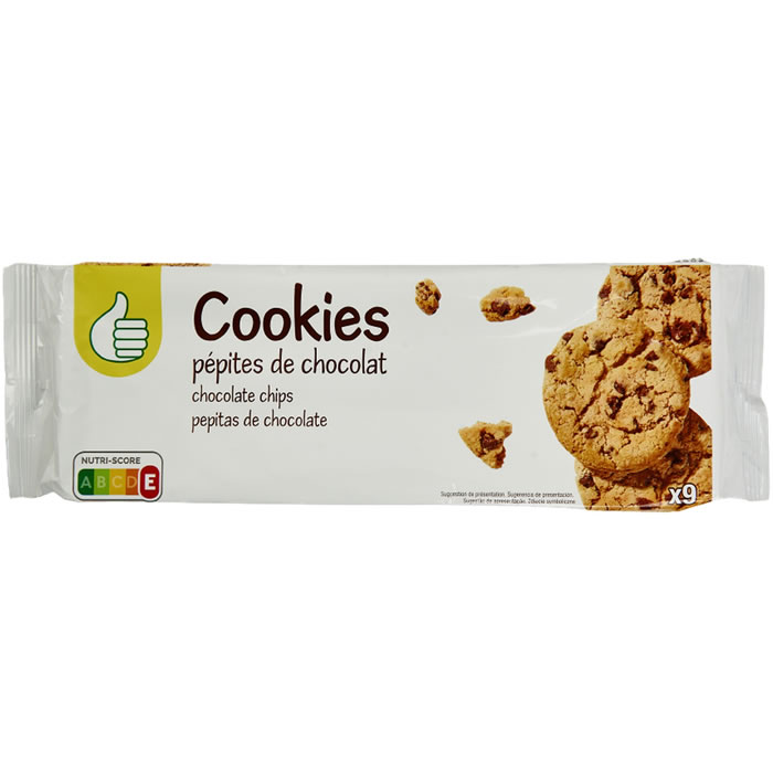 AUCHAN Essentiel Cookies aux pépites de Chocolat