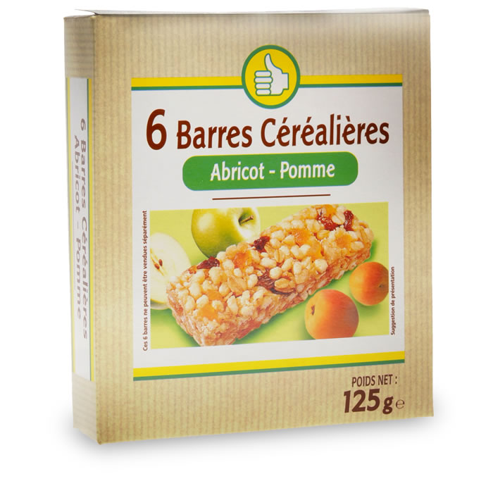 AUCHAN Essentiel Barres céréalières à l'abricot et pomme