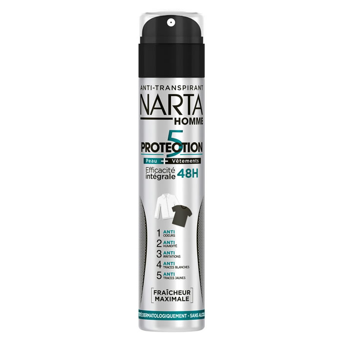 NARTA Protection 5 Homme Déodorant spray anti-transpirant 5 actions