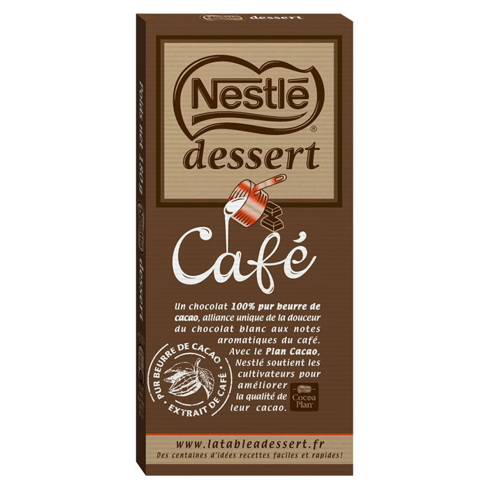 NESTLE Dessert Tablette de chocolat noir pâtissier au café