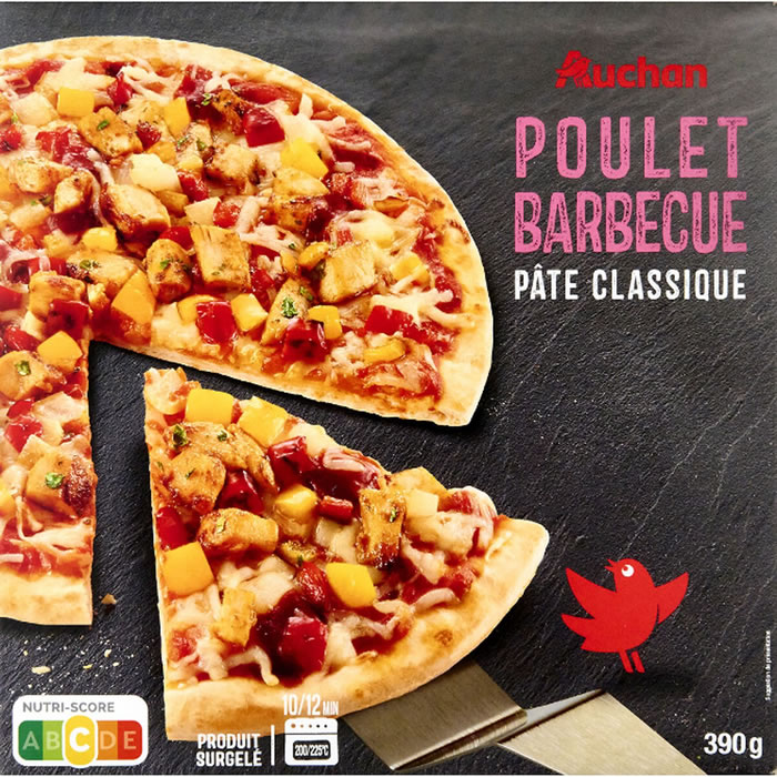 AUCHAN Pizza poulet sauce barbecue