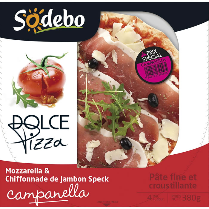 SODEBO Dolce Pizza campanella à la chiffonade de jambon speck