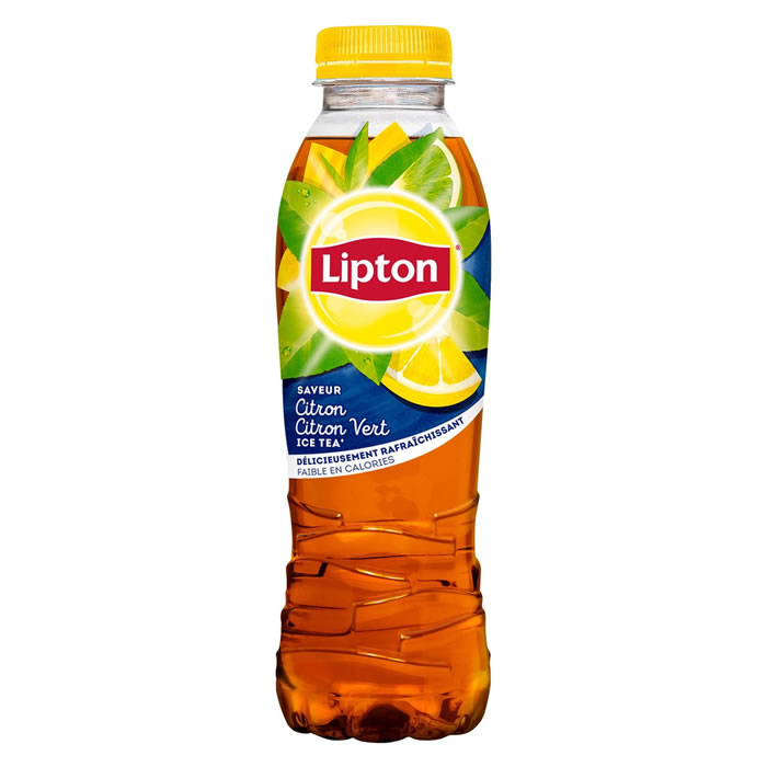 LIPTON Ice Tea Thé glacé aromatisé au citron jaune et vert