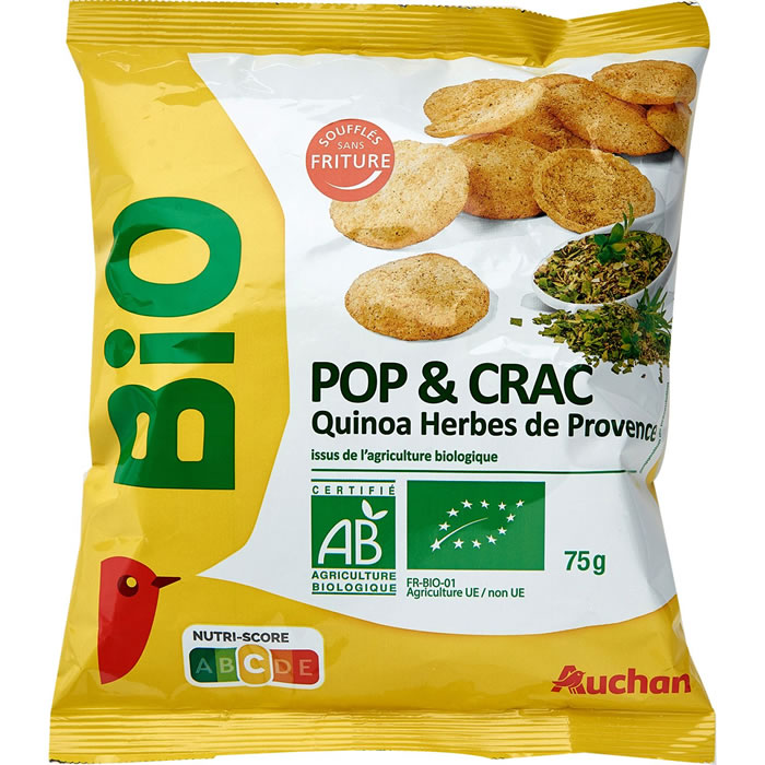 AUCHAN Chips de quinoa saveur herbes de Provence bio