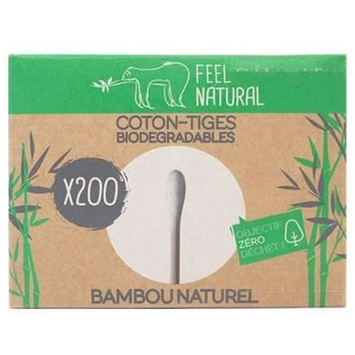 AUCHAN Cotons-tiges blanc en bambou