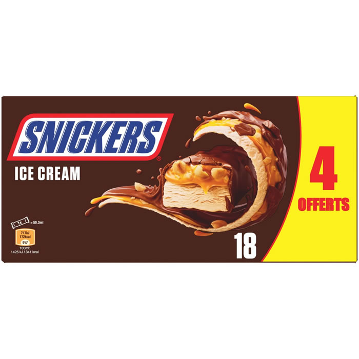 SNICKERS Barres glacées au caramel et cacahuètes
