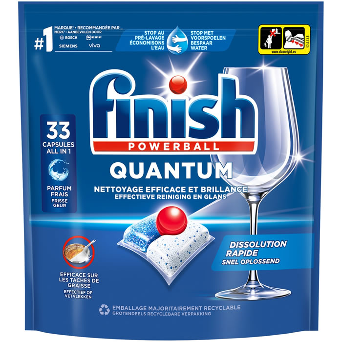 Finish Pastilles Lave-Vaisselle Powerball Quantum - 54 Tablettes  Lave-Vaisselle