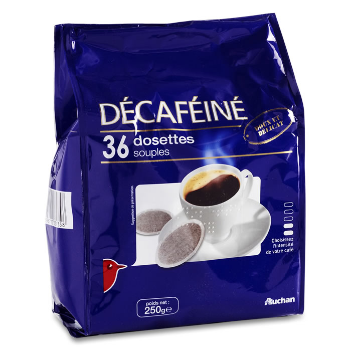 AUCHAN Dosettes de café décaféiné N°2