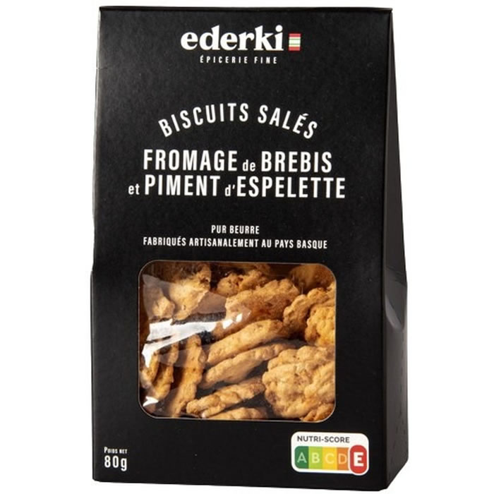 EDERKI Biscuits salés au fromage de brebis et piment d'Espelette