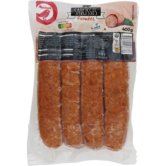 AUCHAN Saucisses fumées