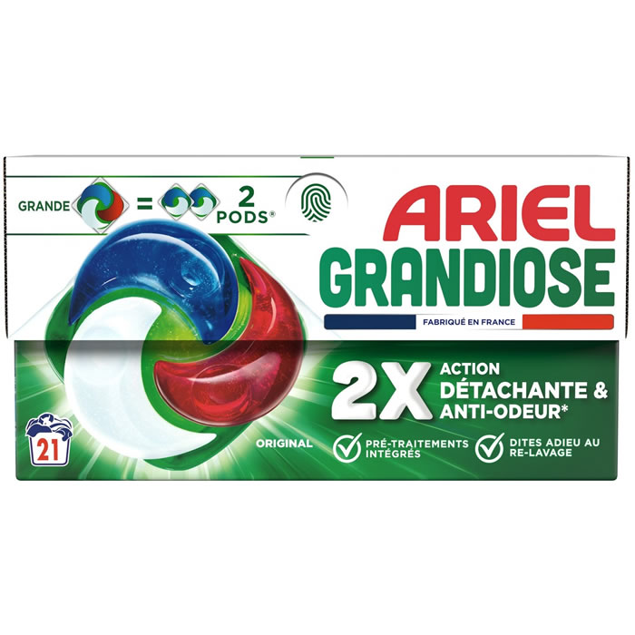 ARIEL Grandiose Lessive capsules détachantes et anti-odeur
