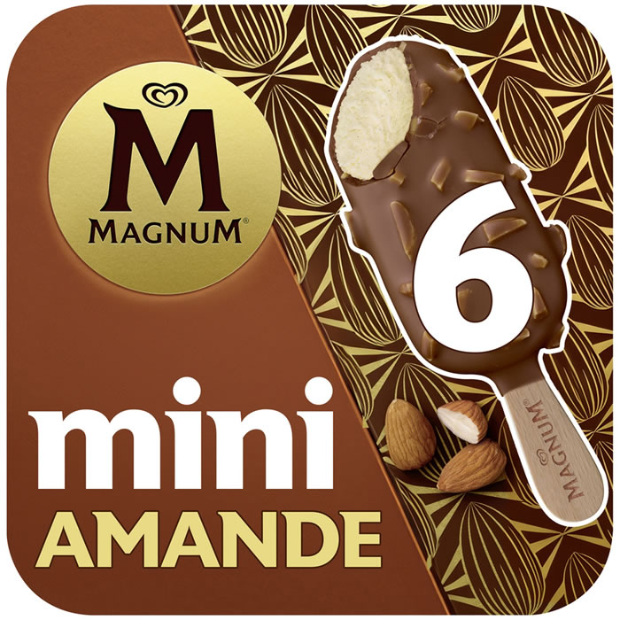 MAGNUM Mini bâtonnets glacés à la vanille, chocolat et amandes
