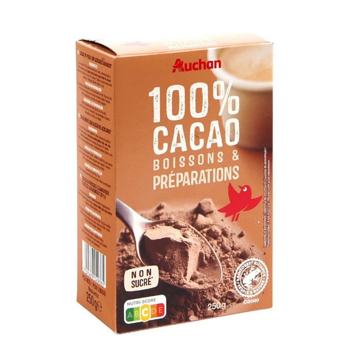 AUCHAN Cacao en poudre non sucré