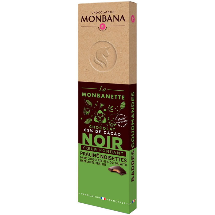 MONBANA Barre chocolat noir praliné noisettes