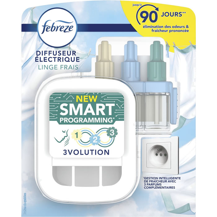 Diffuseur Désodorisant Voiture Febreze – Parfum Rosée Du Matin, élimine Les Odeurs (nourriture, Tabac, Animaux) Jusqu’à 30 Jours