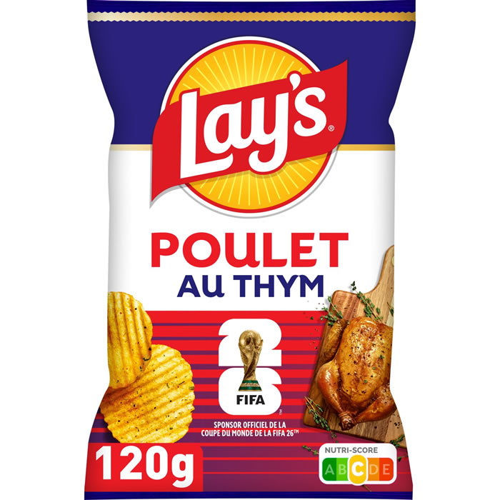 LAY'S Fifa Chips ondulées goût poulet au thym