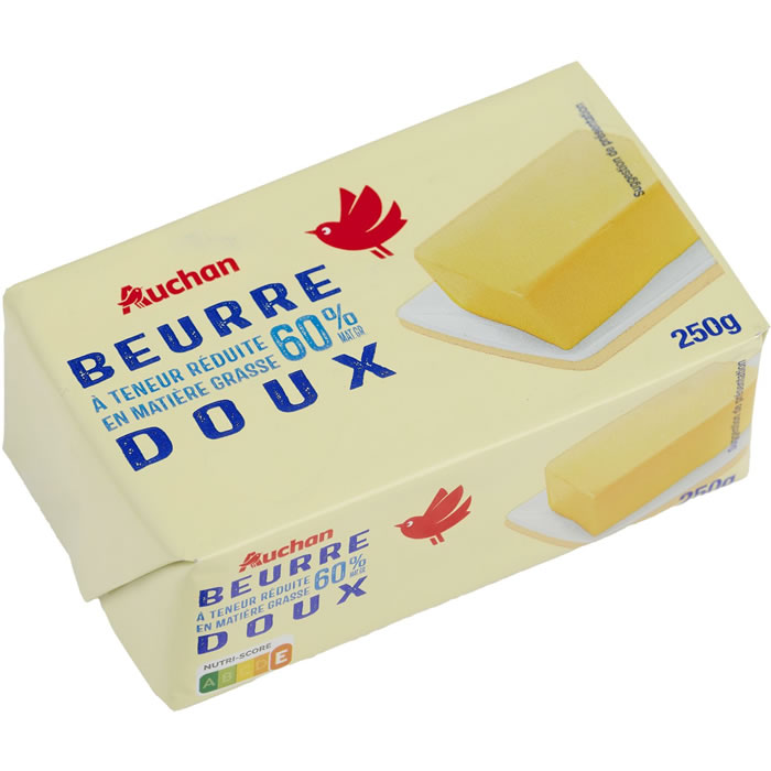 AUCHAN Beurre doux 60% M.G