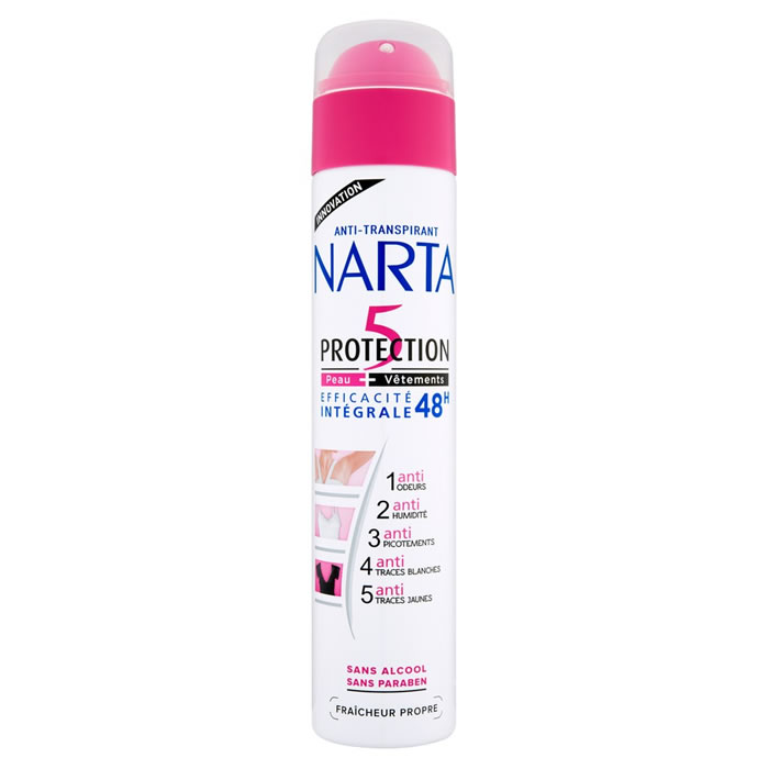 NARTA Protection 5 Déodorant spray anti-transpirant 5 actions