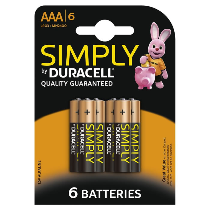 DURACELL Simply Piles alcaline LR03 - type AAA