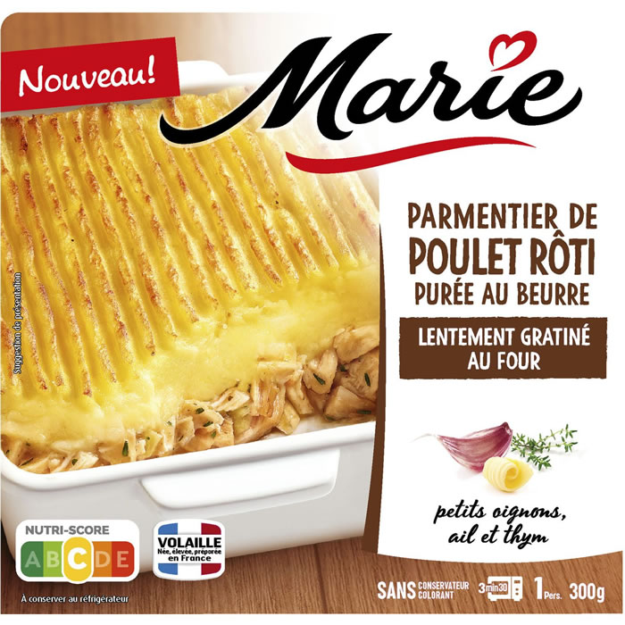 MARIE Parmentier de poulet rôti et purée micro-ondes