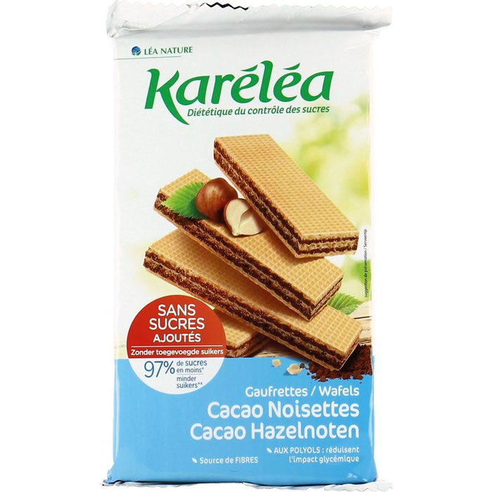 KARELEA Gaufrettes cacao noisettes sans sucres ajoutés