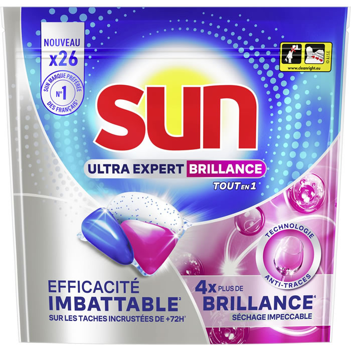 SUN Ultra Expert Capsules lave-vaisselle tout en 1 anti traces
