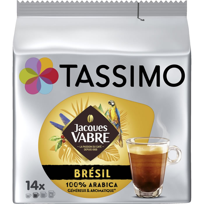 TASSIMO Jacques Vabre Dosettes de café arabica du Brésil