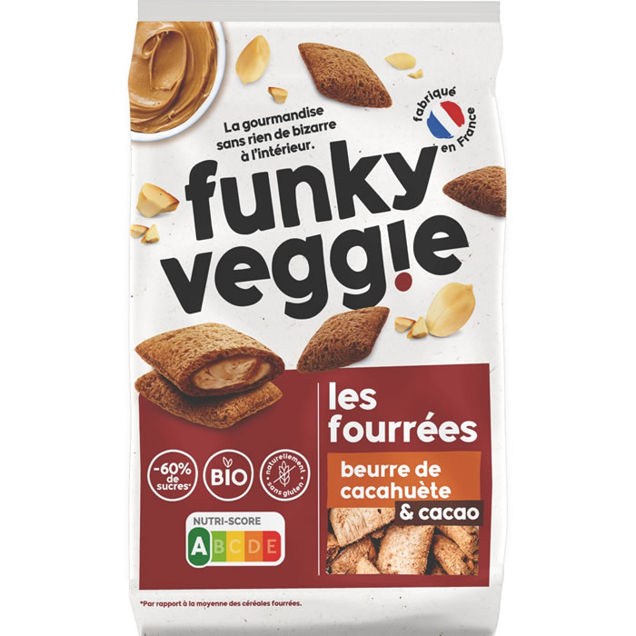 FUNKY VEGGIE Les Fourrées Céréales au beurre de cacahuète et cacao bio