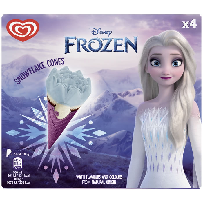 MIKO Reine des Neiges Cônes glacés à la vanille