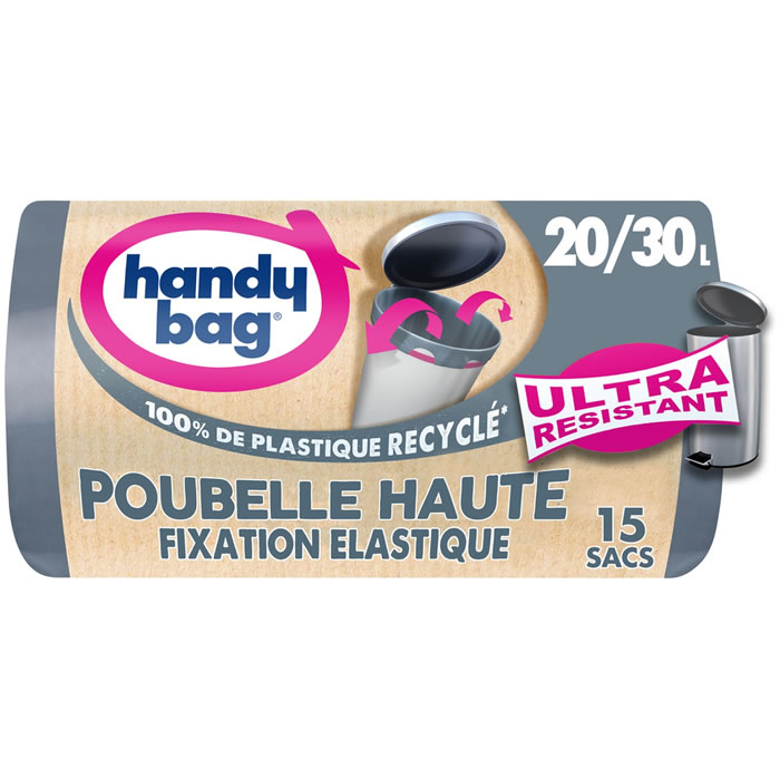HANDY BAG Poubelle Haute Sacs poubelle à fixations élastiques 20/30L