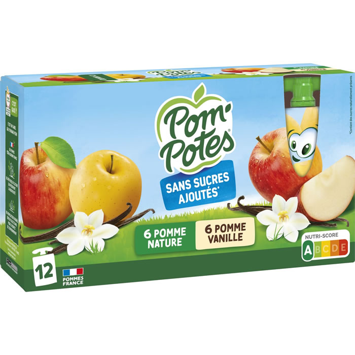 POM'POTES Dessert pomme vanille sans sucres ajoutés