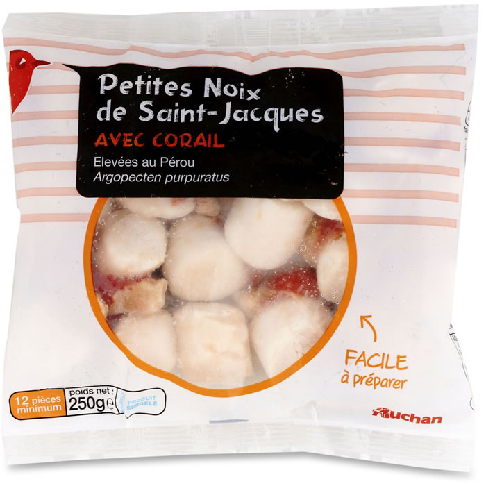 NOIX DE SAINT JACQUES Petites noix de Saint-Jacques avec corail
