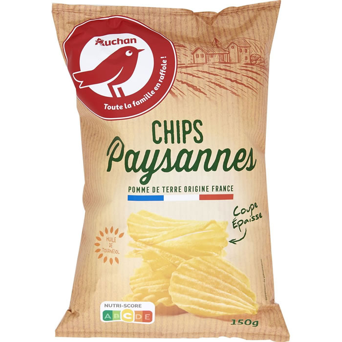 AUCHAN Chips paysannes nature
