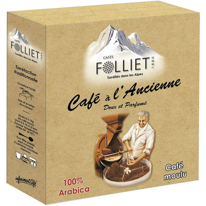 CAFÉS FOLLIET Café moulu à l'ancienne pur arabica