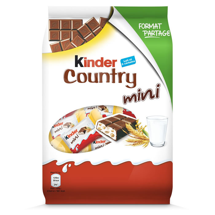 KINDER Country Mini Mini barres céréalières enrobées de chocolat