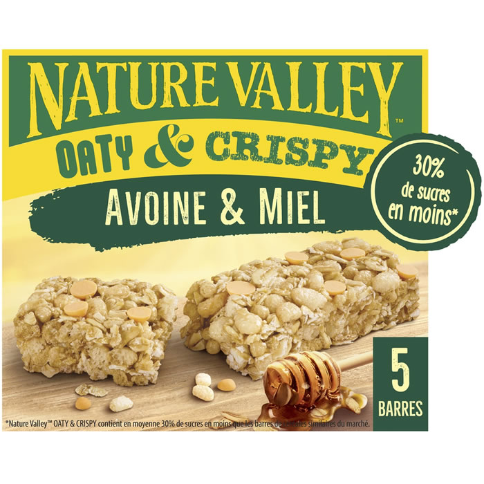 NATURE VALLEY Oaty & Crispy Barres céréalières à l'avoine et miel