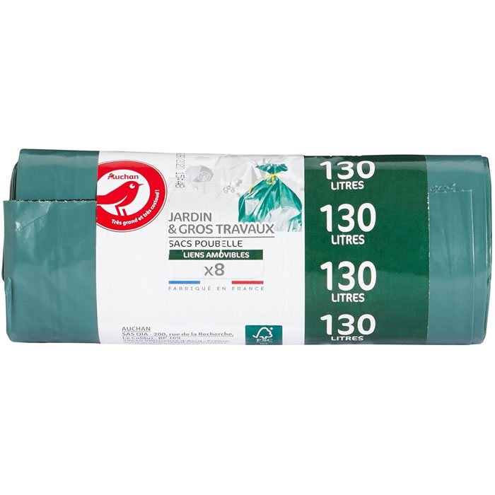 200 sacs poubelle verts 130L
