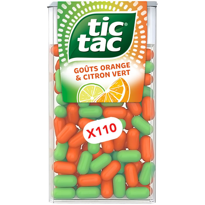 TIC TAC Pastilles citron vert et orange