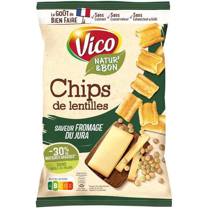 VICO Natur'&Bon Chips de lentilles goût fromage du Jura