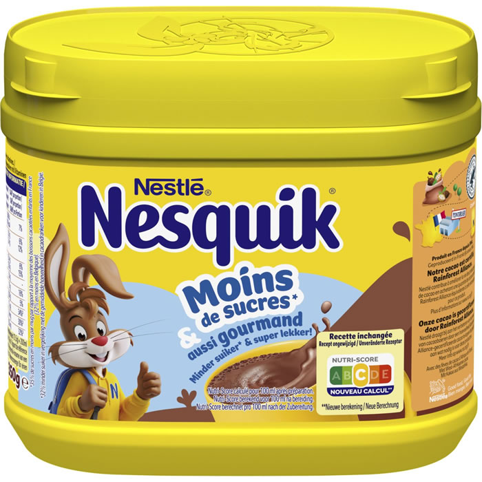 NESTLE Nesquik Chocolat en poudre moins de sucres